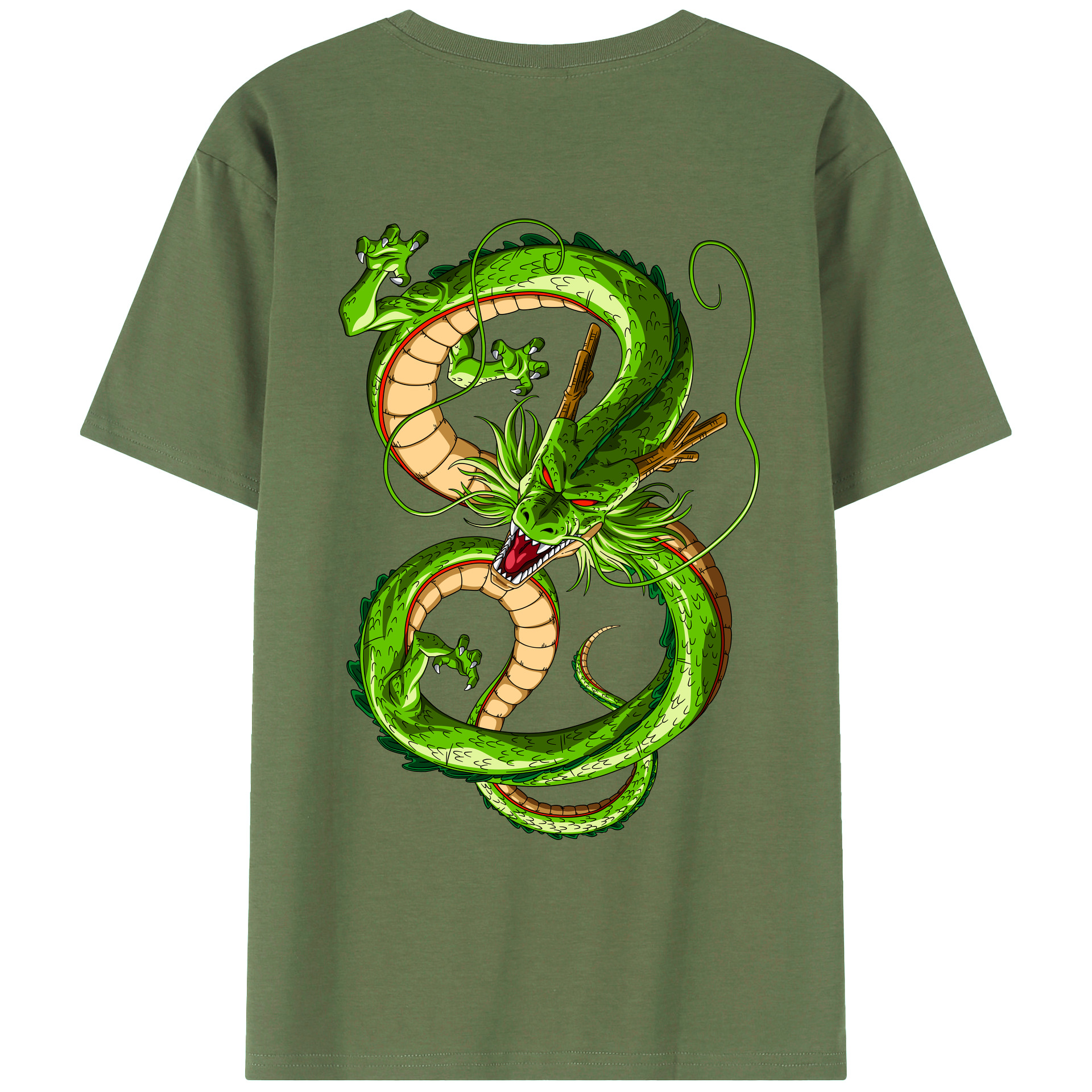 （画像用） ドラゴンボール 神龍 シェンロン DRAGON BALL Shenron 綿100％ メンズ半袖Tシャツ（バックプリント） 通気性